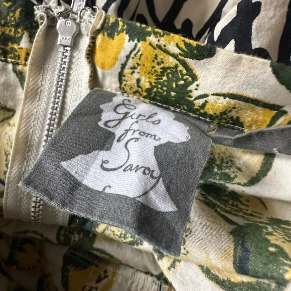 Anthropologie Floral Midi Dress - Yellow and Green - Picture 2 of 4